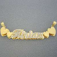 14K Personalized Name Necklace 3D Double Plate ND41  