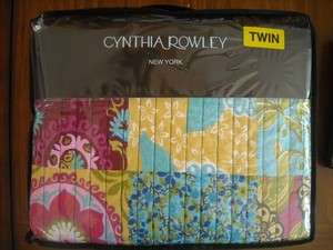 CYNTHIA ROWLEY   PATCHWORK FLORAL SET TWIN NEW  