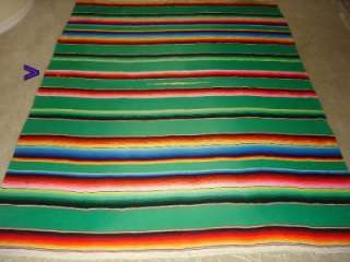 Vintage Mexican SALTILLO Blanket Colorful Sarape Zerape Large 60 x 84 