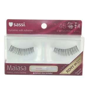  Sassi False Eyelashes 100% Human Hair, Free Glue #45 