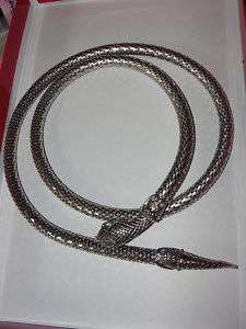 Vintage Whiting & Davis Silver Mesh Snake Necklace Belt  