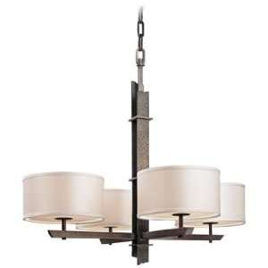  Sapporo Silver Shade 4 Light Wrought Iron Chandelier: Home 