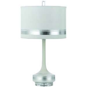  AF Lighting 8254 TL Darwin Table Lamp, White Silver