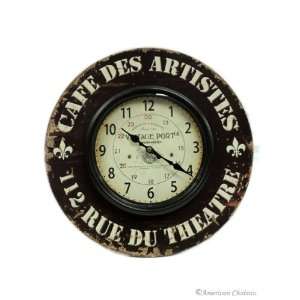  Cafe des Artistes French Coffee Wall/Kitchen Clock: Home 