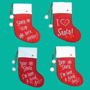  Club Pack of 12 Santa Claus Message Stockings With Fabric 