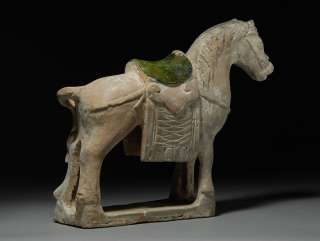 Ancient Chinese Ming Dynasty Horse Statue Pottery Figure  