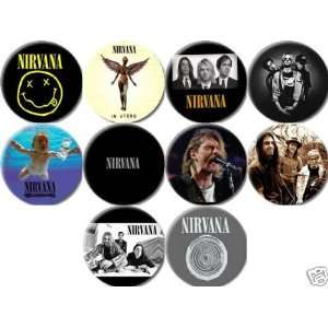   10 NIRVANA Pinback Buttons 1.25 Pins / Badges Kurt Cobain Dave Grohl