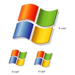  set of 3   Microsoft windows logo sticker vinyl decal 