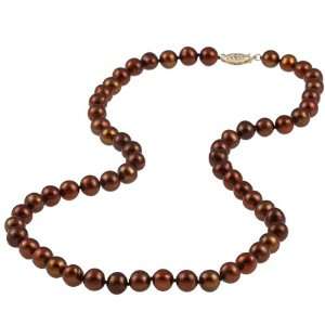  DaVonna 14k Gold Cultured Freshwater Brown Pearl Necklace 