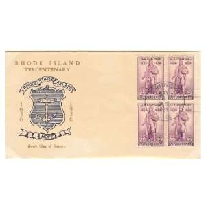   (12var) First Day Cover; Rhode Island Hope Shield 