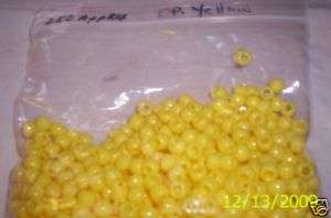 Darice Craft Beads, Opaque Yellow Pony Beads appx 250pc  
