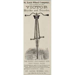  1887 Ad Victor Bicycle Tricycle St. Louis Wheel   Original 