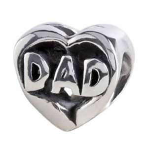  Silverado Sterling Silver Dad Heart Bead Charm MAU015 