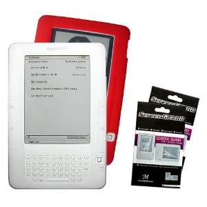 Red Color (2 Packs)  Kindle 2 E Book Reader Silicone Rubber Skin 