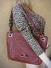 NEW CHARLES DAVID BURGUNDY LEATHER BAG W GOLD ACCENT CH