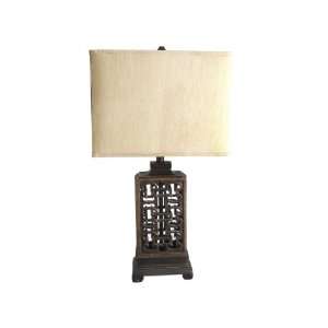   Decorative Brown Scroll Lamps with Cream Colored Shade: Home & Kitchen