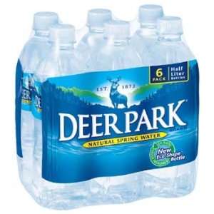 Deer Park Natural Spring Water 6 pk   0.5 Liter:  Grocery 