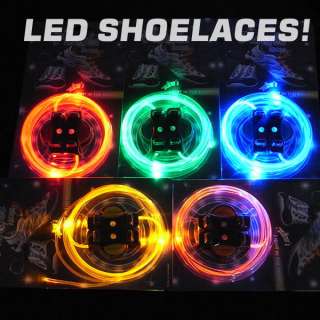 LED Flash Light Glow Shoelaces Shoe Lace DISCO PARTY  