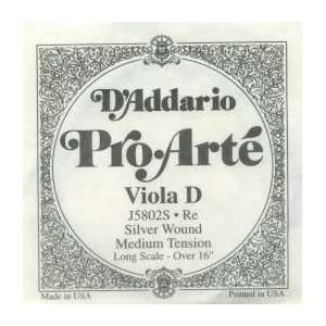  DAddario Pro Arte Silver Viola D String, 16 16.5 inch 
