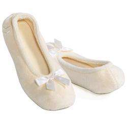 IVORY Terry Isotoner Ballet Slippers XXL 11   12 NEW  