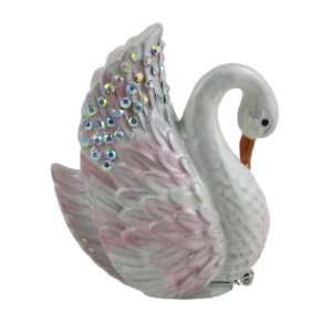   Swan Jewelry Trinket Box Pink Bejeweled Figurine: Home & Kitchen