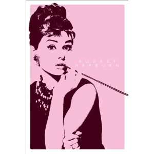  Audrey Hepburn Pink Cigarette Holder, Movie Poster Print 
