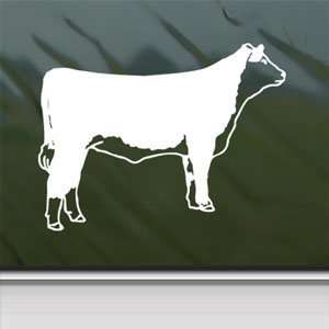  Hereford Cow Usa Cowboy White Sticker Laptop Vinyl Window 