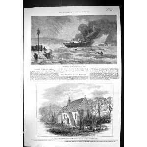  1873 American Ship Wallace Fire Torbay Marys Roman 