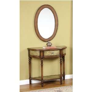  Powell Masterpiece Demilune Console and Oval Mirror