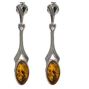  Sterling Silver Honey Amber Small Celtic Earrings Jewelry