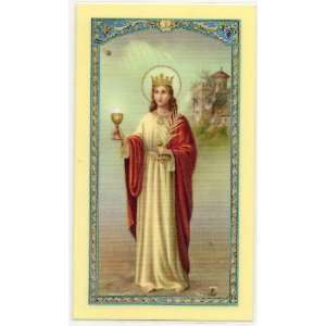 St. Barbara, Virgin and Martyr, December 4th, Plastic Covered Prayer 