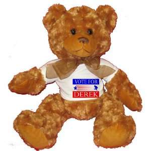  VOTE FOR DERIK Plush Teddy Bear with WHITE T Shirt Toys 