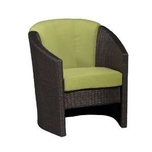  Riviera Barrel Accent Chair w/ Green Apple Fabric: Patio 