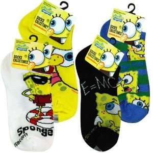  4pk Spongebob Squarepants Solid Low Cuts Socks Size 6 8 