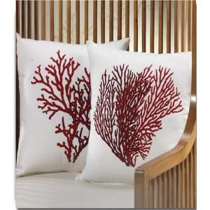  Two Assorted Coral Design Throw Pillows