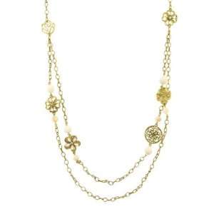  Rosie Charms Long Brass Chain Necklace Jewelry