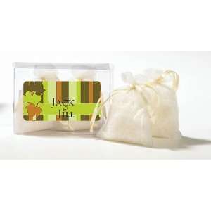 Wedding Favors Earth Tone Leaves and Stripes Design Personalized Fresh 