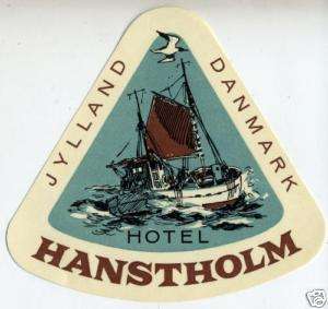 Hotel Hanstholm   DENMARK   Great Old Luggage Label  