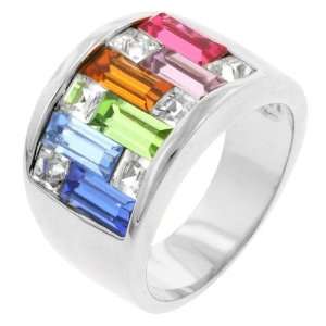   Crystal Channel Set Right Hand Ring in Size 8: Kate Bissett: Jewelry
