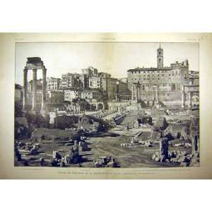  1904 Loubet Italy Roman Forum Ruins Rome French Print 
