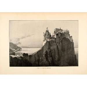  1900 Print Villa Jovis Palace Castle Cliff Roman Italy 