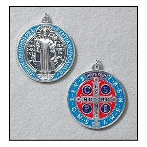   Gild Saint St Benedict Roman Catholic Blue Red Medal Catholic Gift