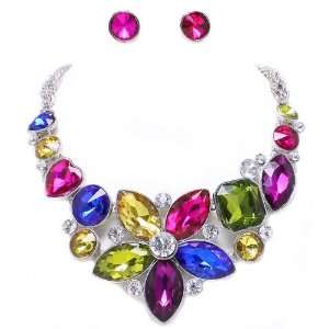   Bib Necklace and Earrings Set Elegant Style Trendy Fashion Jewelry