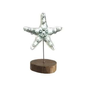  Recycled Glass Starfish On Stand Table Top Decor Set of 2 