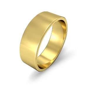  8.6g Mens Flat Wedding Band 7mm 18k Yellow Gold Ring (10 