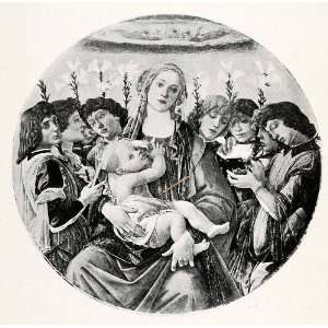  1903 Print Botticelli Painting Religious Art Virgin Mary 