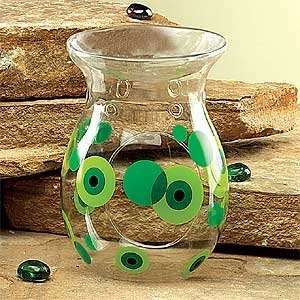   New Green Dot Design Glass Aroma Therapy Scented Burner: Home