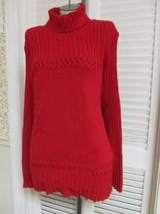   Creek Valentine Red Ribbed Mixed Turtleneck Sweater 3X 24 NEW  