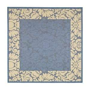   Feet 7 Inch Square Indoor/ Outdoor Square Area Rug, Blue and Natural
