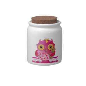  Cute candy jar with cartoon baby owl